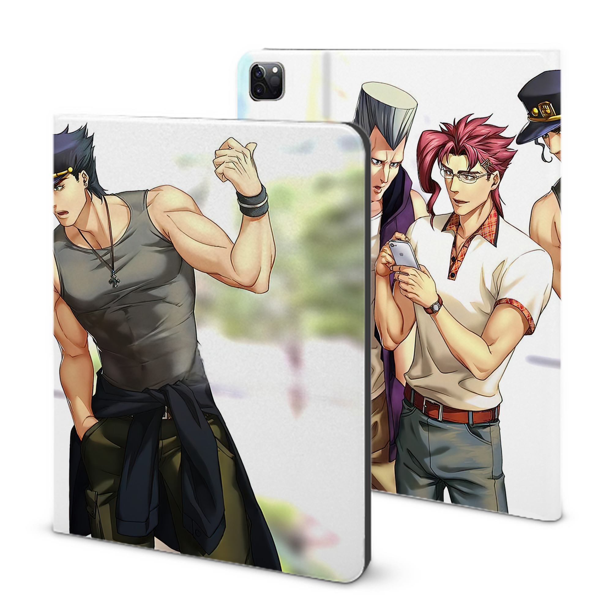 （画像用） ジョジョの奇妙な冒険 JoJo's Bizarre Adventure IPad ケース ブック型 PUレザー TPU 耐衝撃 軽量 薄型 ペン収納なし 全面保護 IPad 各モデル対応